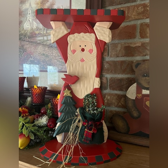 Rare Vintage 1987 Large Santa Clause Solid Wood Christmas Shelf Collectible - Picture 4 of 6